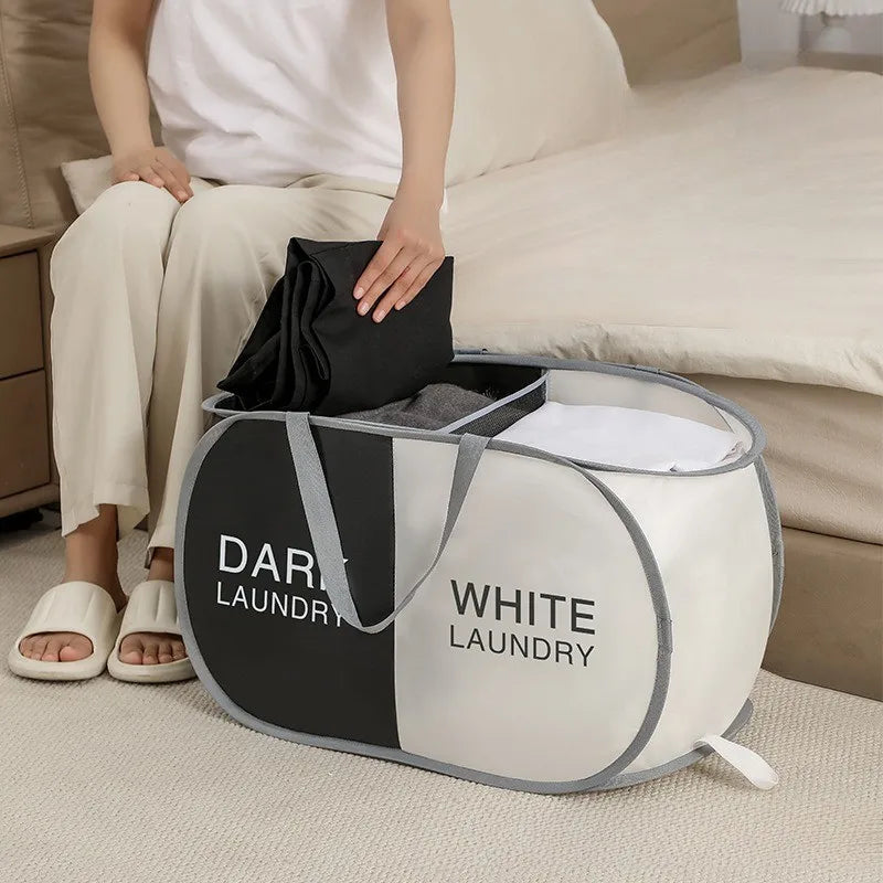 Large Foldable Laundry Sorting Hamper with Carry Handles