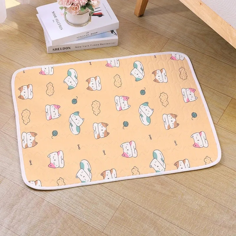 Cute Cartoon Cooling Sleeping Mat for Dogs & Cats. Soft Breathable Summer Pet Bed Pad