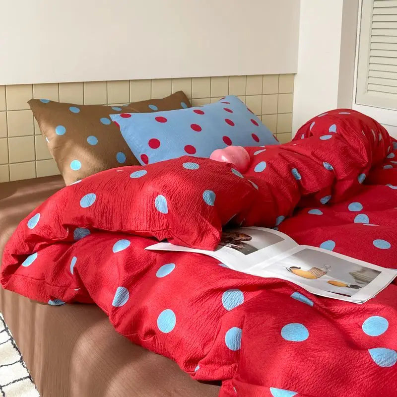 Polka Dot Duvet Cover Set. Colorful Modern Bedding