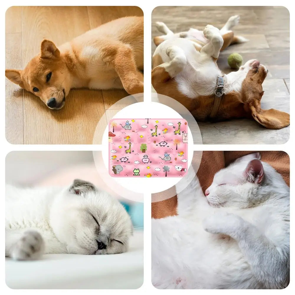 Dog Cooling Blanket Chill Puppy Pad 16x20 Inch Self-Cooling Dog Sleep Mat Washable Portable For Indoor Outdoor For Small Medium