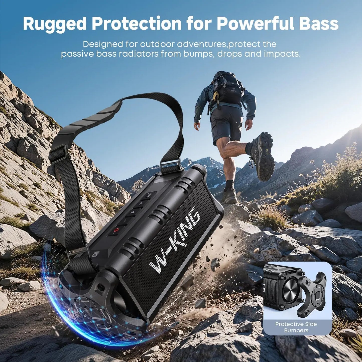 W-KING 90W RMS Portable Bluetooth Speaker with Deep Bass, IPX Waterproof, TWS Stereo & Long Battery Life