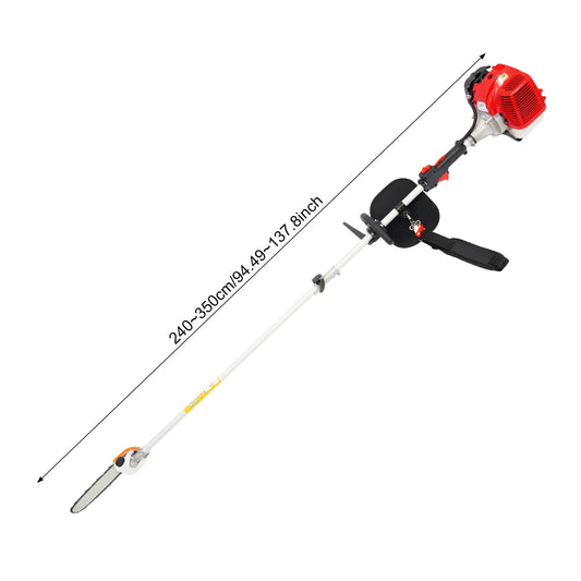 Pole Saw 16-FT Height Reachable Powerful Gas Pole Chainsaw 43CC 2-Cycle Cordless Extension Pole Saw  Tree Branch Pruner