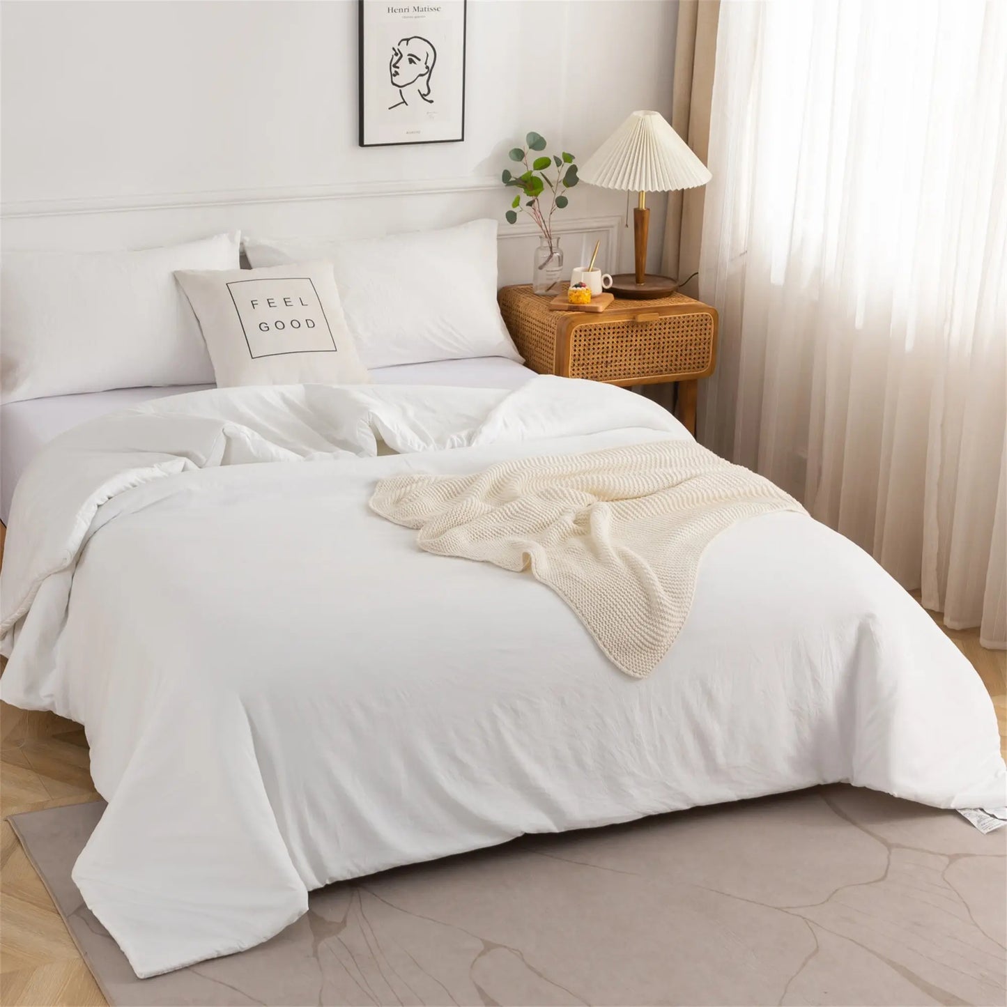 Soft Reversible Washable Bedding Comforter Sets ,Luxury Fluffy Microfiber Skin-friendly Comforter for All Season
