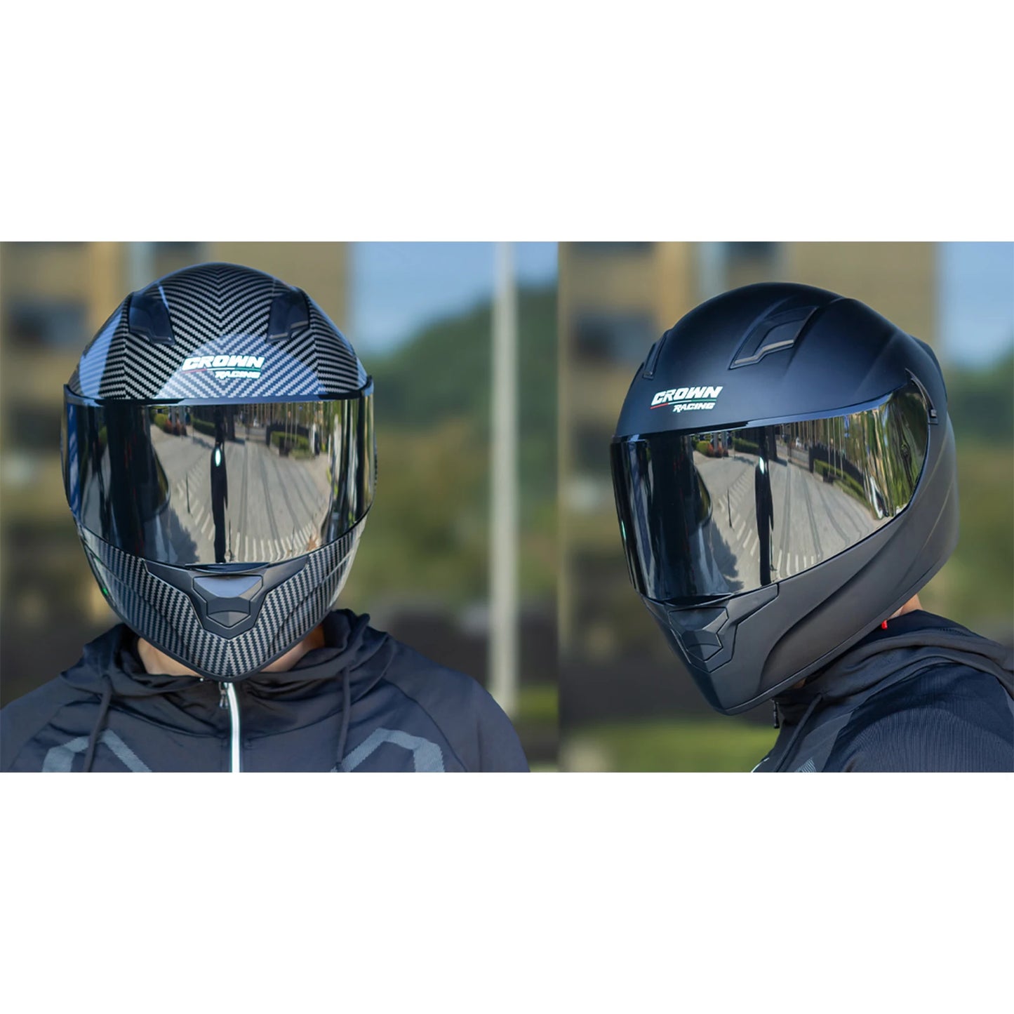 Crown Racing F-700 Full Face Motorcycle Helmet | Adult DOT-Style Street & Sport Bike Helmet with Tinted Visor