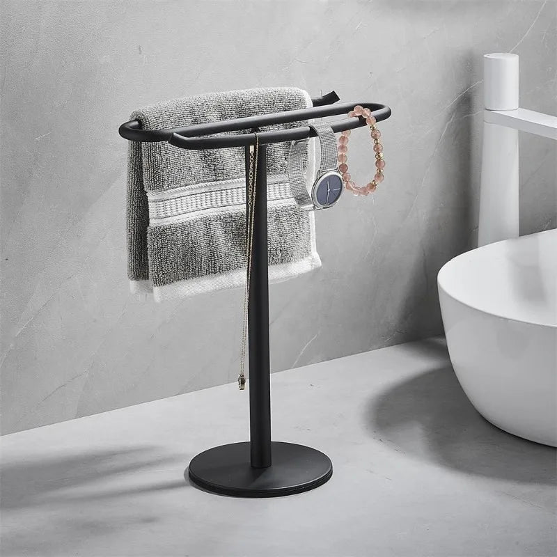 Metal Countertop Double Sided Hand Towel Holder For Bathroom