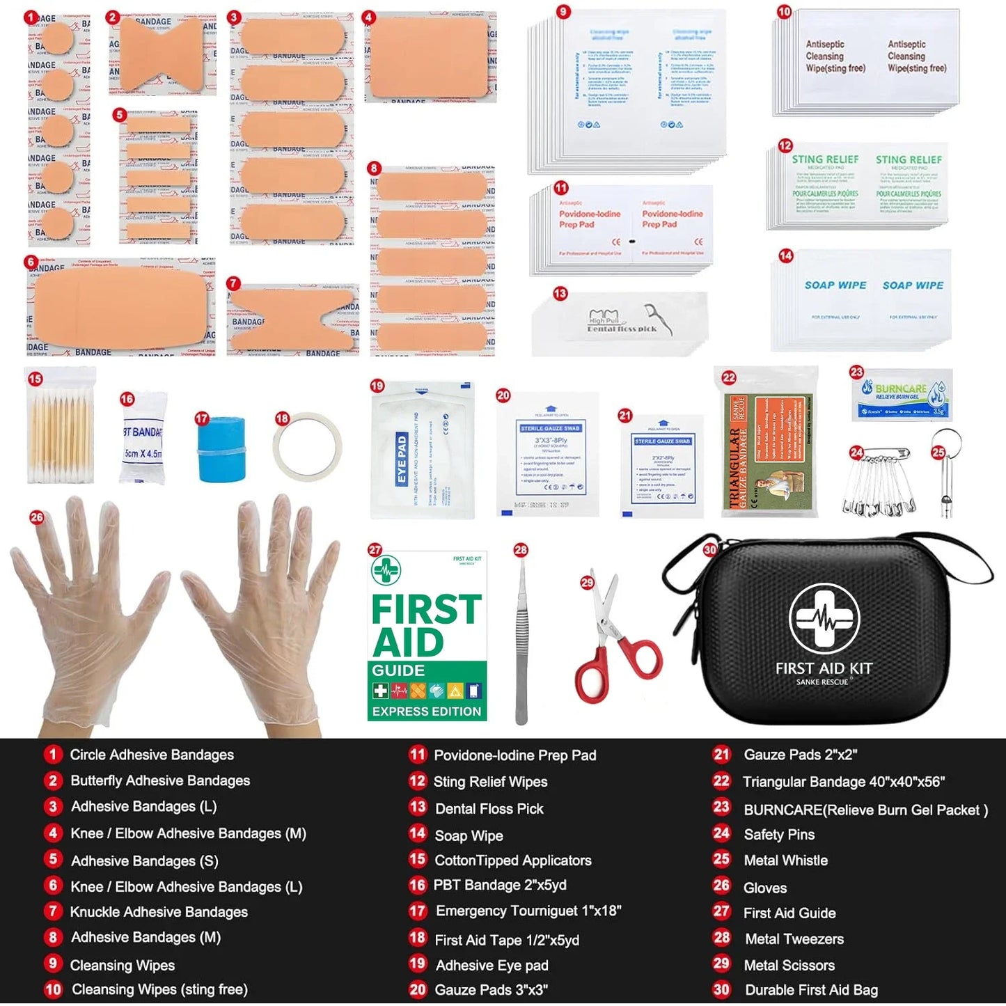 Mini First Aid Kit 150 Piece Small Waterproof Hard Shell Medical Kit for Home Car Travel Camping Truck Hiking Sports Office