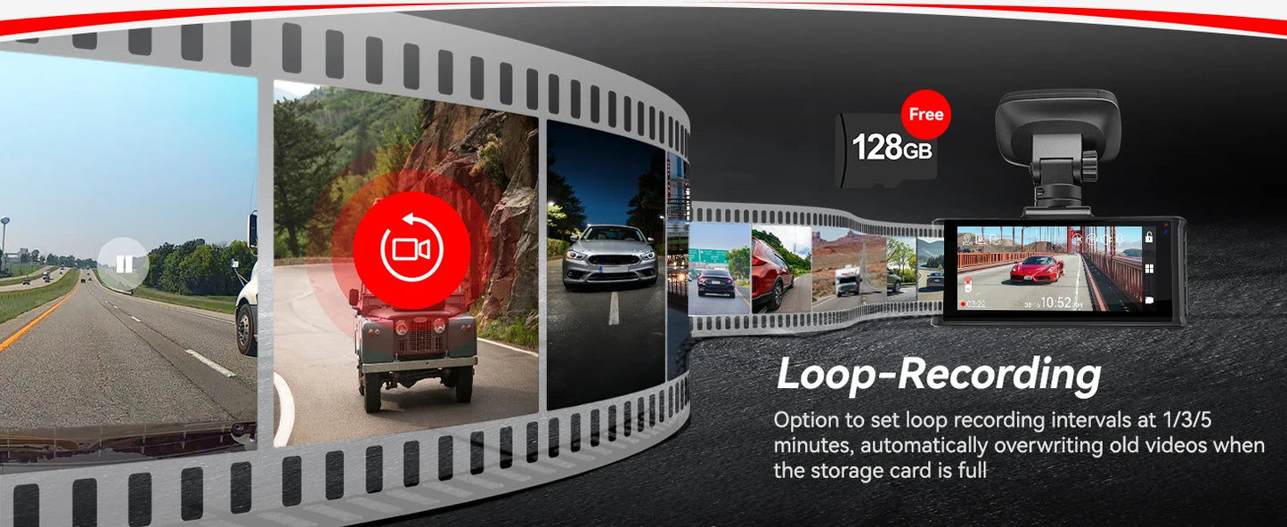 REDTIGER F7N ELITE STARVIS 2 Sensor 4K HDR Dash Cam Front and Rear 5.8GHz WiFi APP car camera WDR car dvr for 24H Parking Mode(