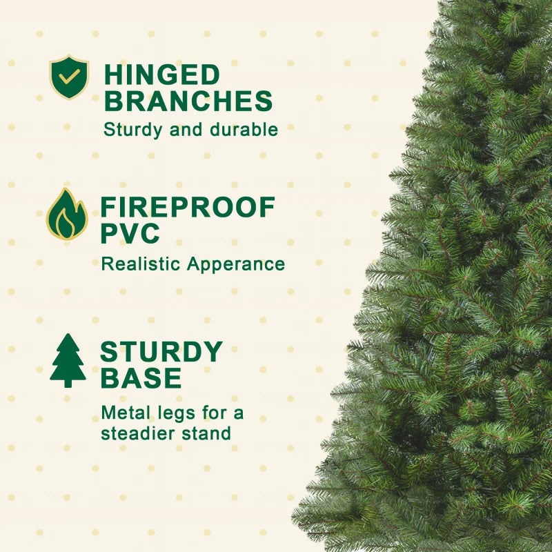 7FT Classic Green Artificial Christmas Tree  775 Tips with Full PVC Branches for Holiday Décor