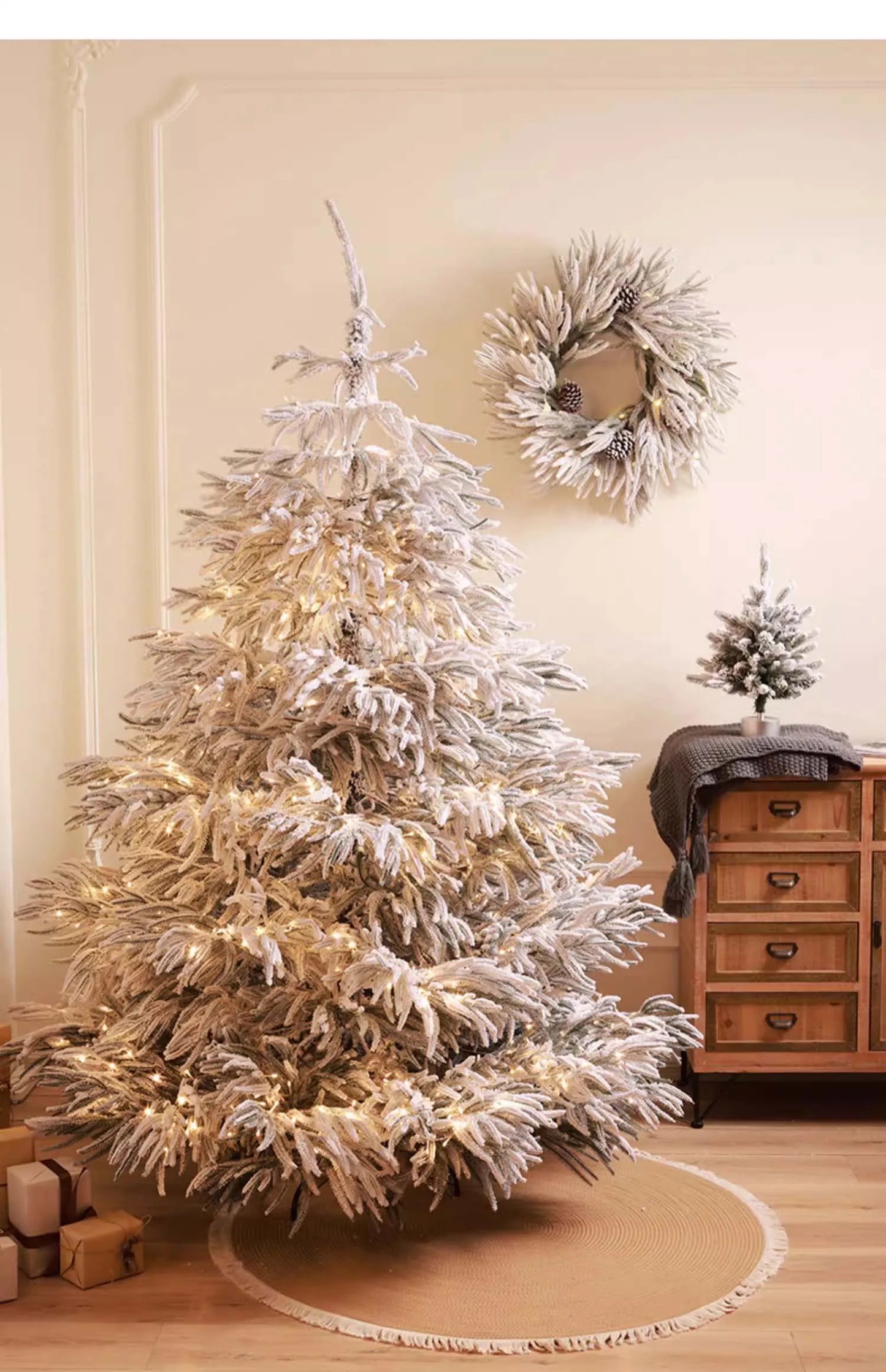 Large 2.1m Snow Flocked PE Christmas Tree Set Xmas Home Decor arbol magico de navidad arbol magico de navidad xmas tree