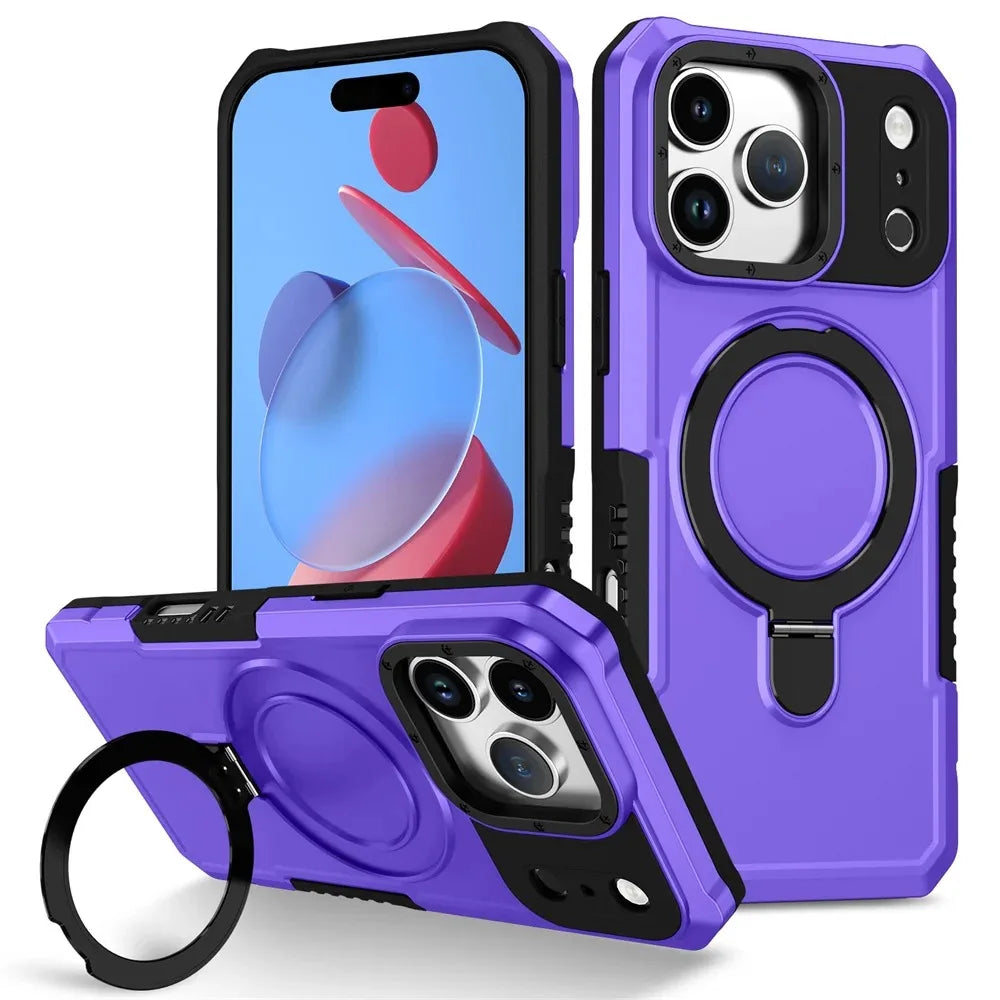 Luxury Anti-Slip Magnetic Stand Phone Case for iPhone 17 16 15 14 13 Pro Max