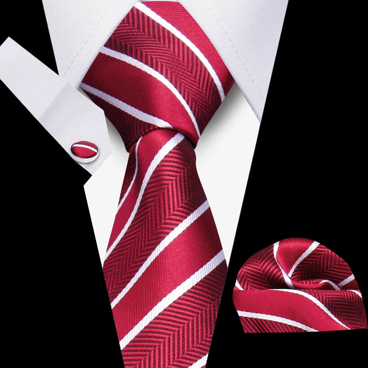 Tie Men Business Necktie Set Classic Plaid Cufflinks Handkerchief For Suit Wedding High Quality 3pcs Ties Sets Formal Gravata