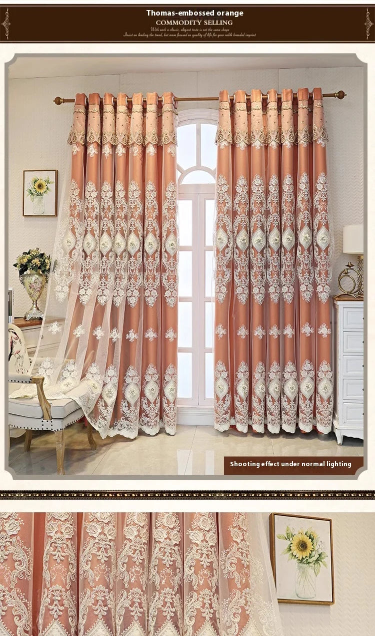 Luxury Vintage Embroidered Sheer Curtain Panel