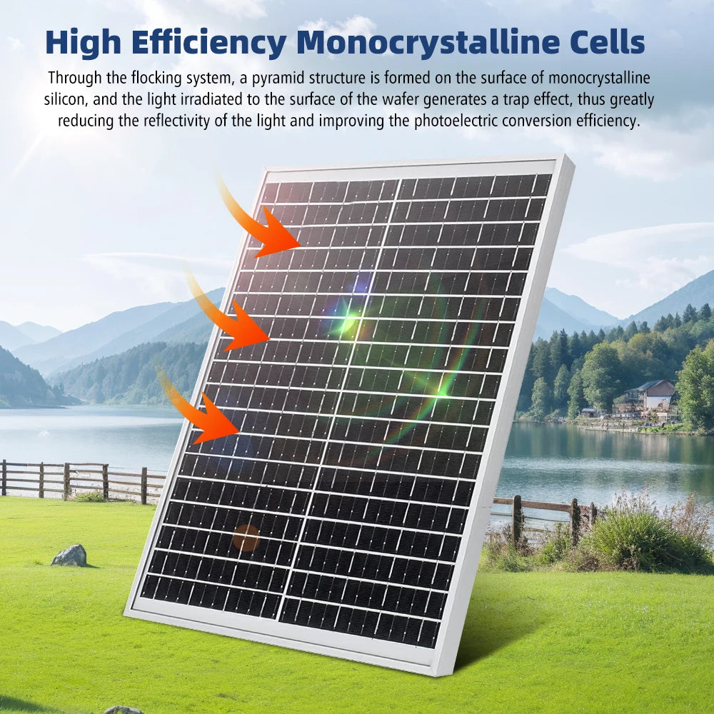 300W Flexible Solar Panel with Durable Aluminum Frame Monocrystalline Silicon Waterproof Solar Panel For Home Farm Boat Camping