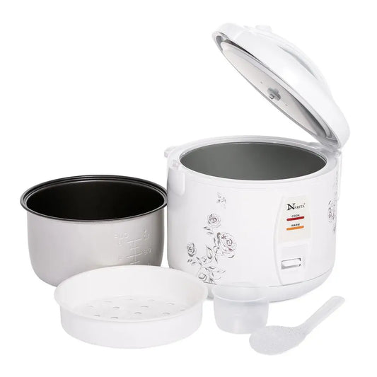 6 Cup Rice Cooker with Steamer One Touch Keep Warm Tray