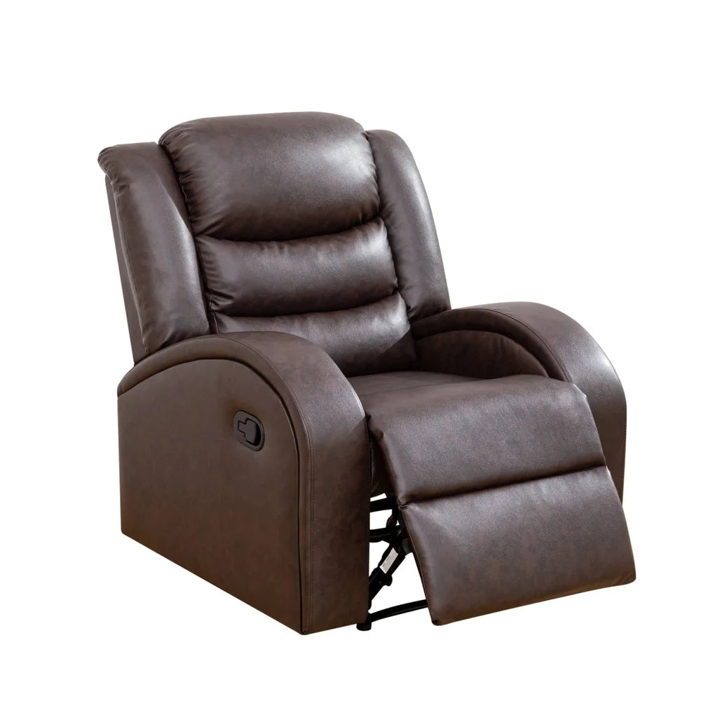 Manual Recliner Chair Faux Leather Sofa Couch Home Theater Seating Living Room Durable Comfortable Adjustable Modern Design
