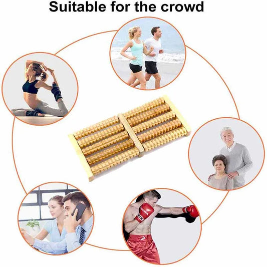 Wooden Foot Massage Roller Relieves Plantar Fasciitis Pain