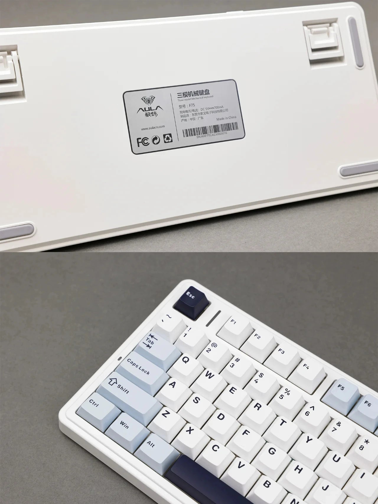 AULA F75 Wireless Mechanical Gaming Keyboard .Bluetooth, 2.4G & Wired RGB Keyboard with Hot-Swappable Keys