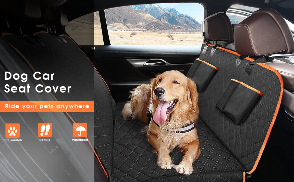 ArmorShield Waterproof Dog Car Hammock Seat Cover. Heavy Duty Pet Travel Protector