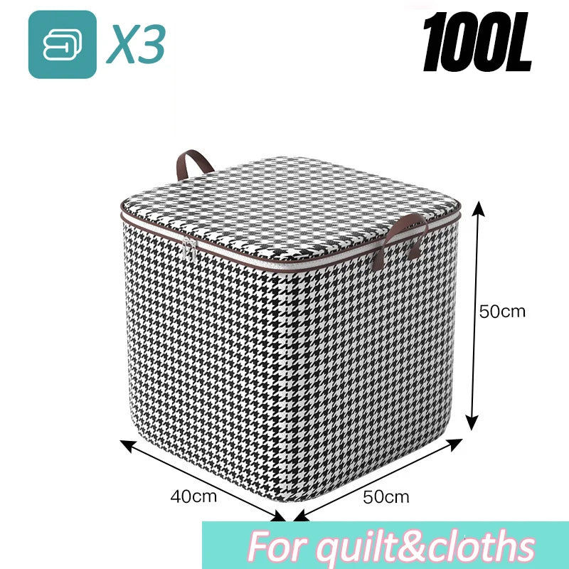 Large Woven Storage Baskets with Lids for Laundry & Home Organization