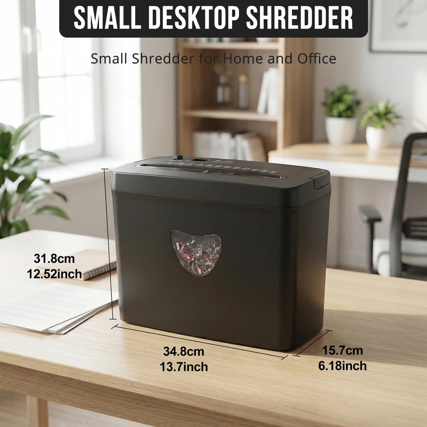 5-Sheet P-4 Cross-Cut Paper Shredder for Home Office