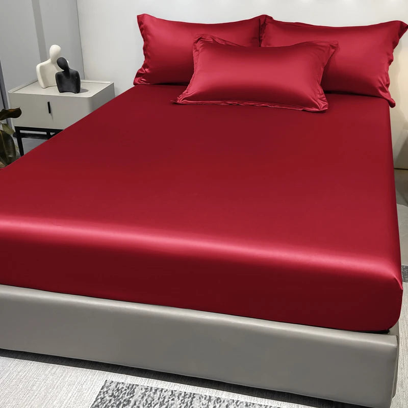 Luxury Satin Fitted Sheet .Silky Soft Deep Pocket Bedding
