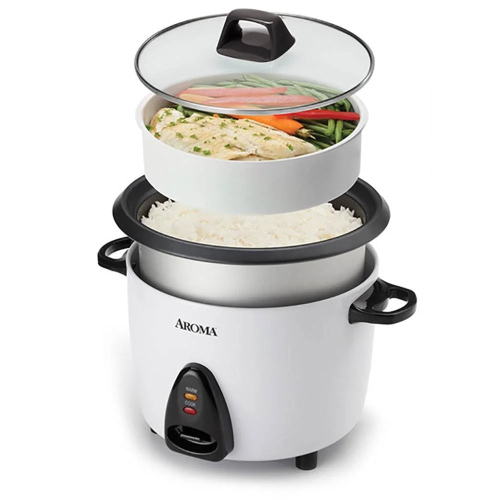 Rice Cooker Steamer With Nonstick Pot Glass Lid Easy Clean