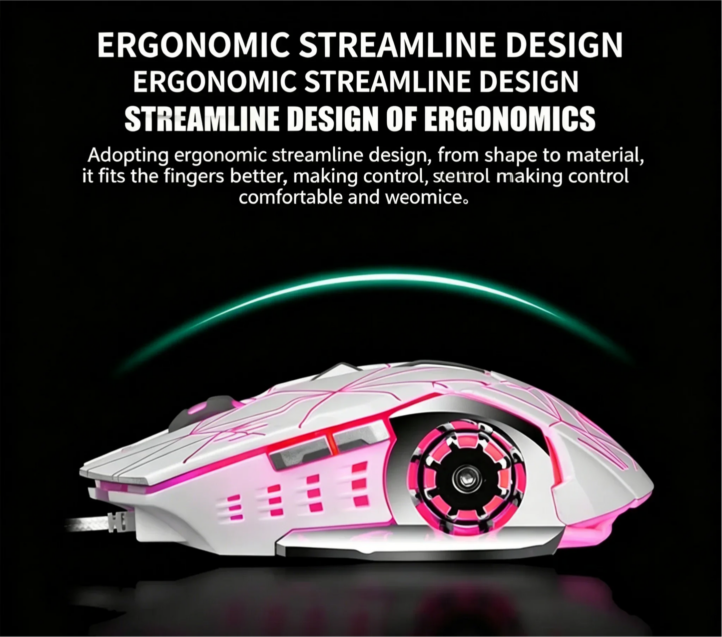 RGB Dual Mode Wireless Gaming Mouse. Rechargeable Ergonomic LED Mouse for PC & Laptop