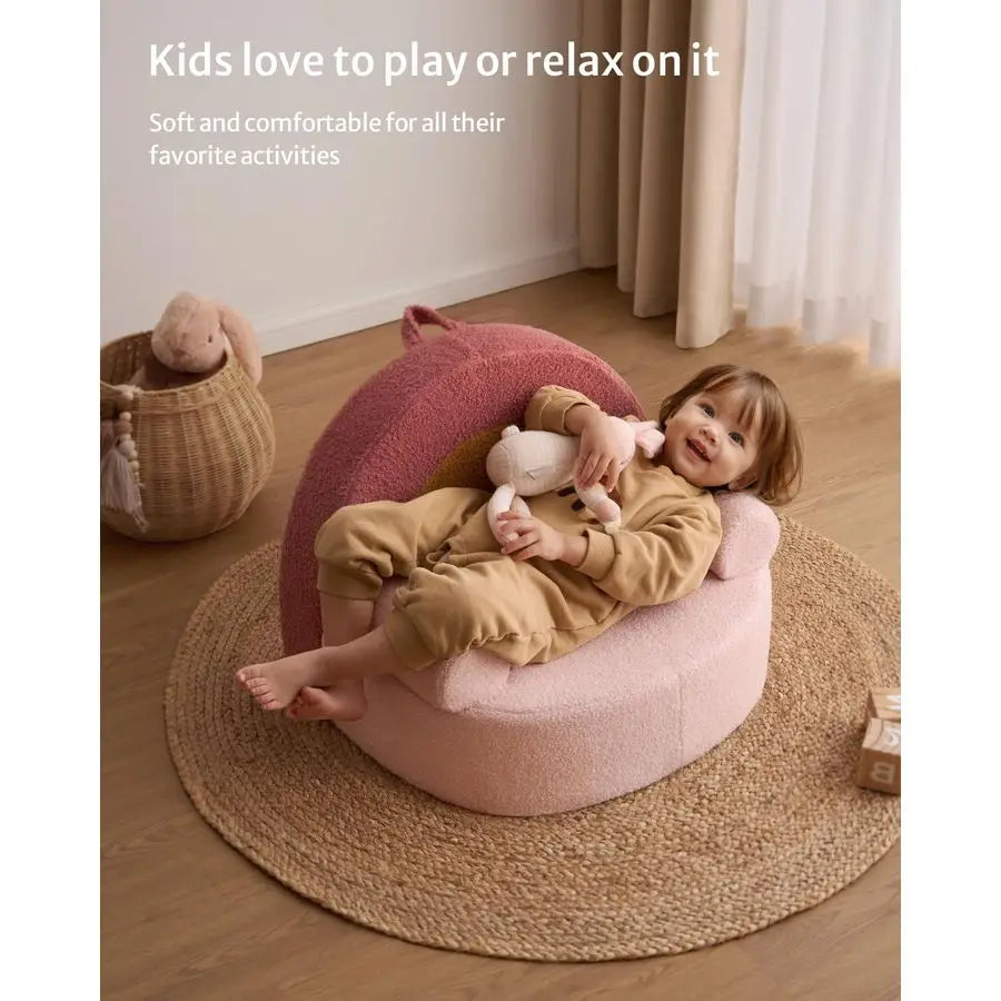 Snuggly Soft Toddler Sofa Chair . Plush Supportive Kids Lounge Seat for Playrooms & Bedrooms