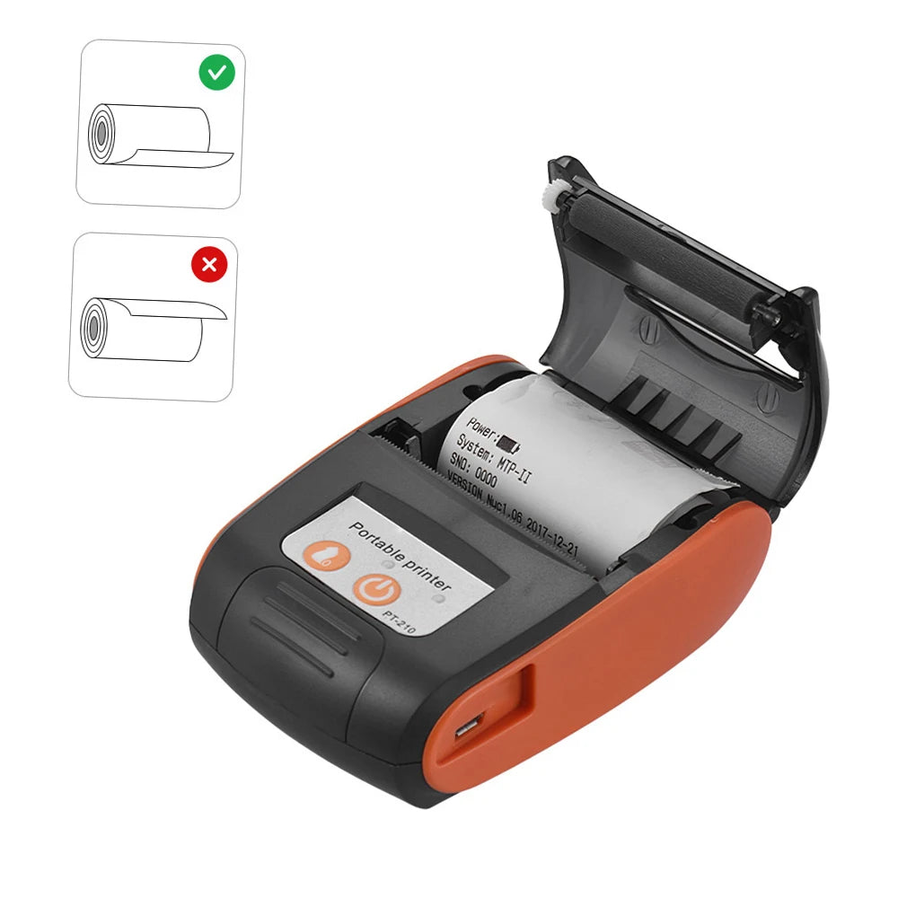 【New】GOOJPRT PT-210 Portable Thermal Printer Handheld 58mm Receipt Printer for Retail Stores Restaurants Factories Logistics