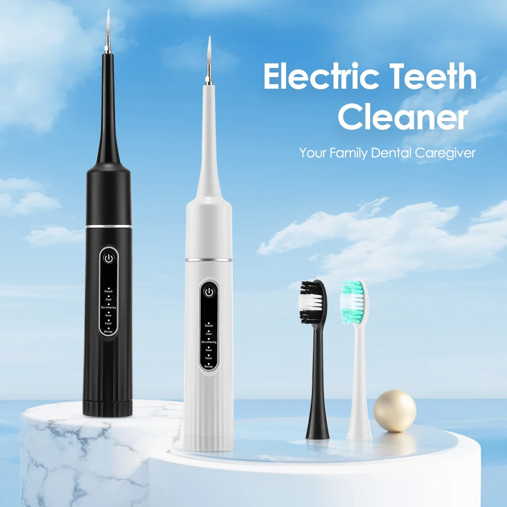2 and 1 Electric Teeth Ultrasonic Electric Toothbrush Cleaner Dental Scaler Teeth Whitening Tartar Removal Sonic Tooth Brush