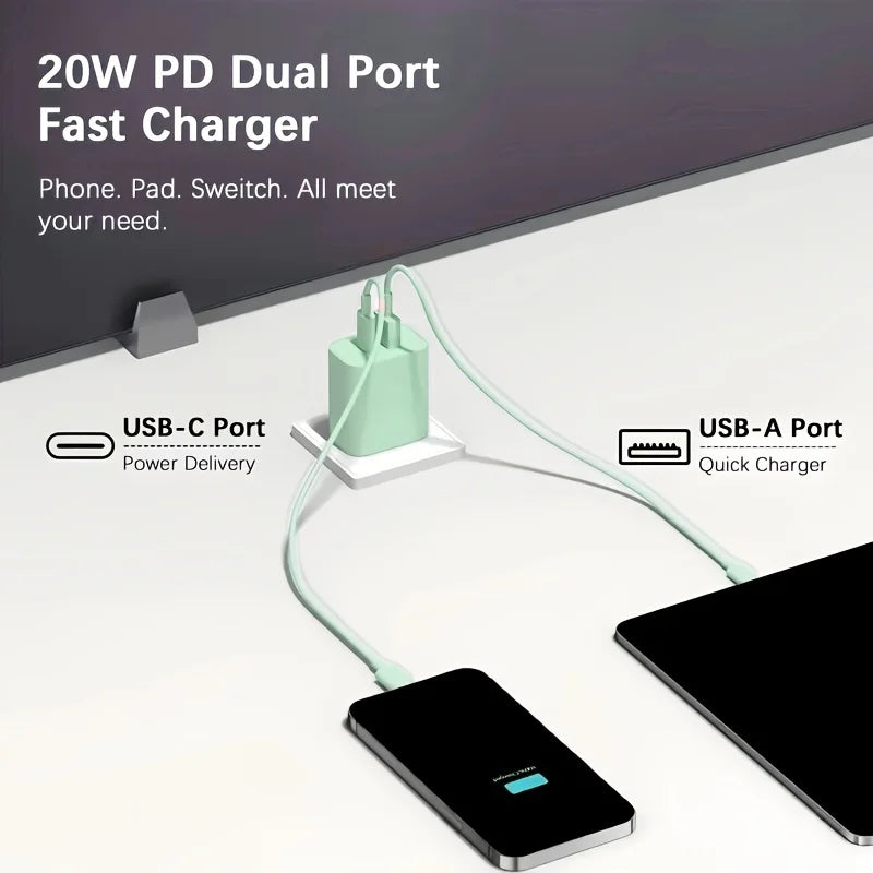 3Packs 20W Dual-Port  Adapter Fast Charging 6FT USB C Cable For IPhone 14/14 Pro Max/13/13 Pro Max/12/12 Pro Max/11/11Pro/XS/Max