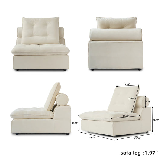 Down Filled Curved Cloud Sectional Sofa Oversized Couches Chaise Ottoman Stupendous Miami Sofa Adjustable Backrest