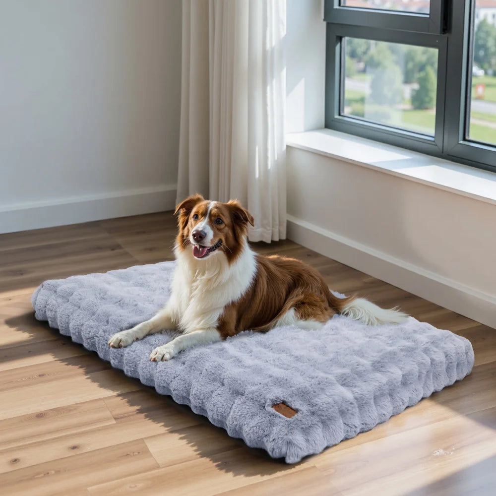 Ultra Plush Dog Bed Soft Pet Cushion Large Dog Crate Puppy Mattress Washable Mat