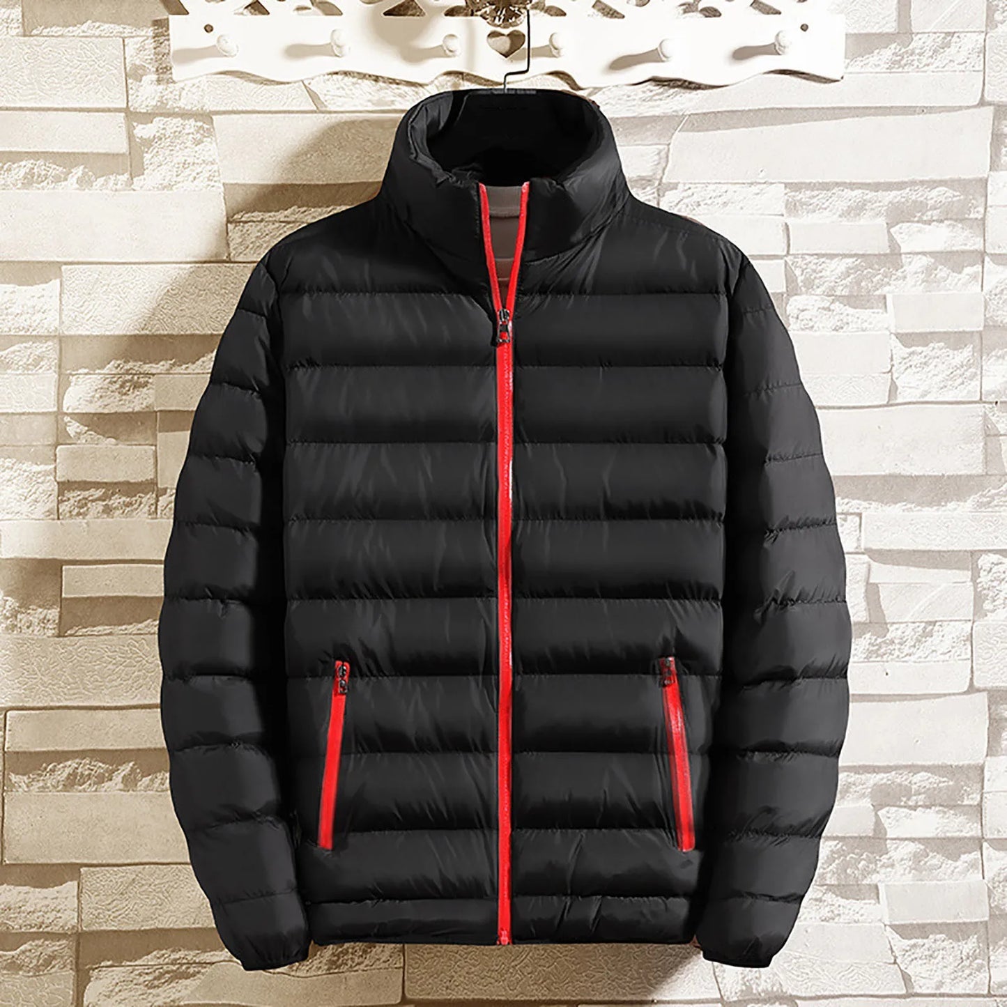 Men’s Thickened Winter Puffer Jacket Lightweight Warm Cotton Coat