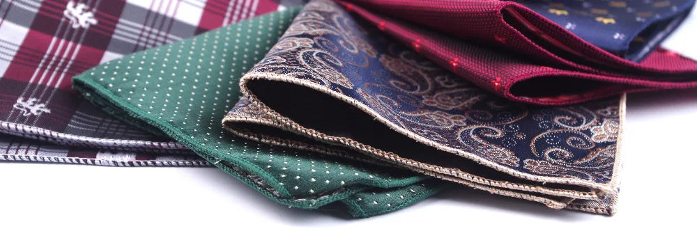 Men’s Designer Pocket Square Handkerchief Set. Elegant Suit Accessories