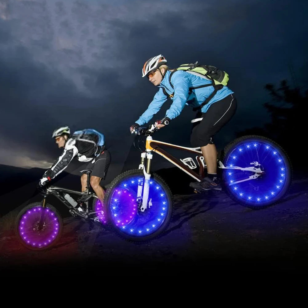 Bicycle Spoke Lights Waterproof Cycling Decoration Safety Warning Tire Strip Light Remote Control for Kids Adults Night Riding