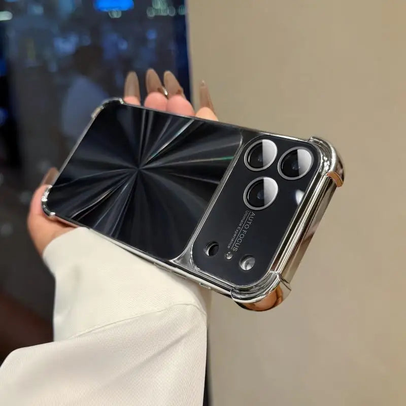 Luxury Plating CD Texture Laser Aesthetic Phone Case For iPhone Samsung