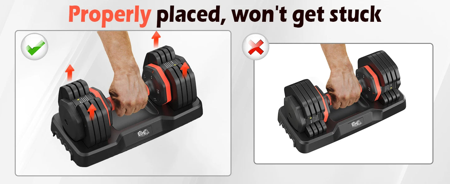 Adjustable Dumbbell Set 5LB–25LB Pair for Home Gym Strength Training
