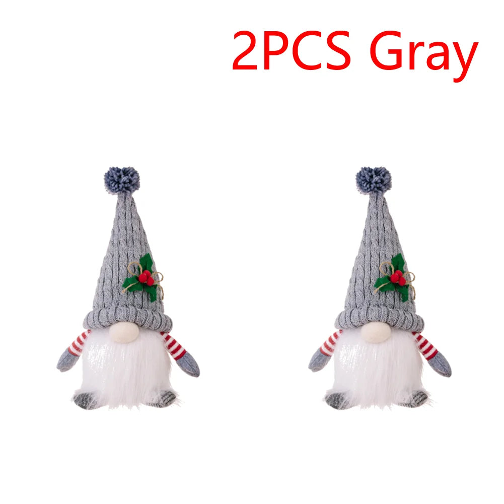 Christmas Plush Doll with Light Tabletop Santa Figurine Nordic Elf Plush Doll Christmas Decoration for Home Kitchen Tiered Tray