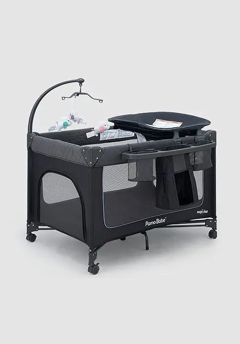 Magic Fold Playpen Portable Cribs Foldable Playpen Baby Playard One-Hand Folding Playards Diaper Changer and Storage S