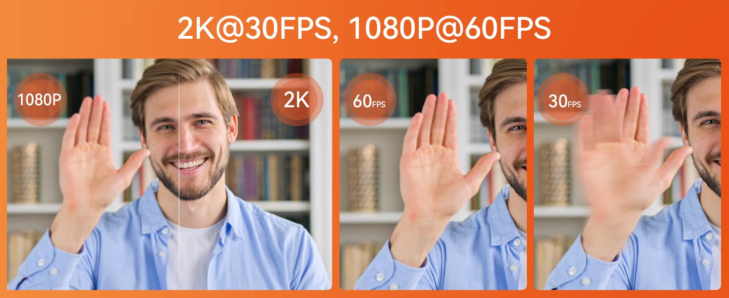 Nuroum 2K QHD 1440P AI Webcam with Noise-Canceling Microphones, Auto Focus & Privacy Cover