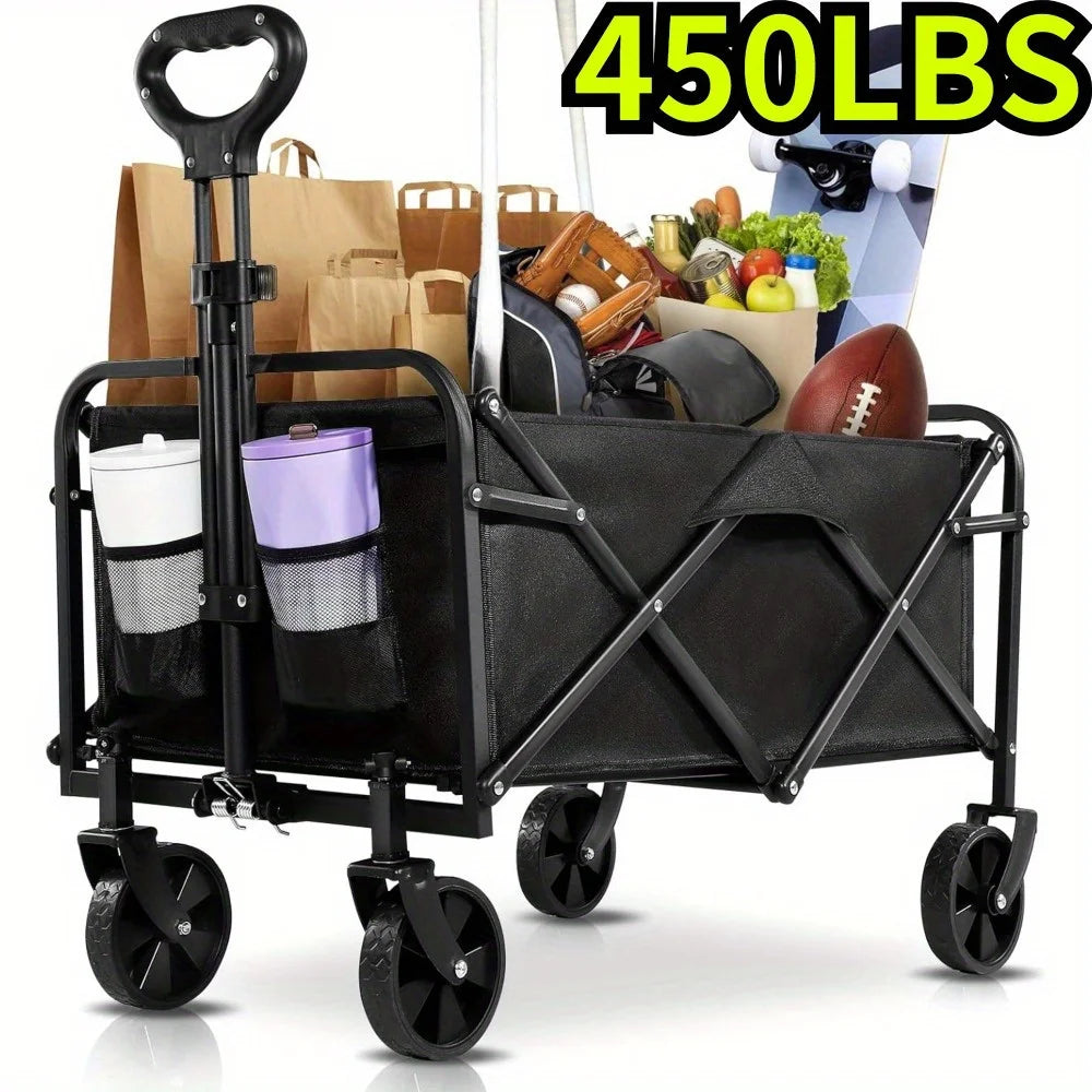 360 lb Heavy-Duty Folding Utility Wagon with Large Wheels