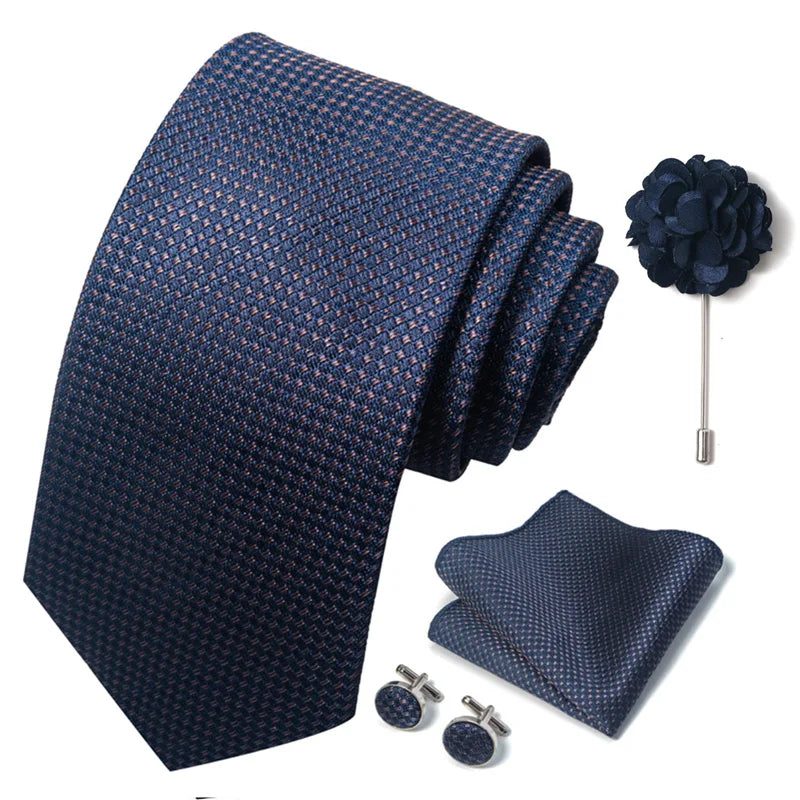 Luxury Green Floral Men’s Necktie Set .Tie, Pocket Square & Cufflinks
