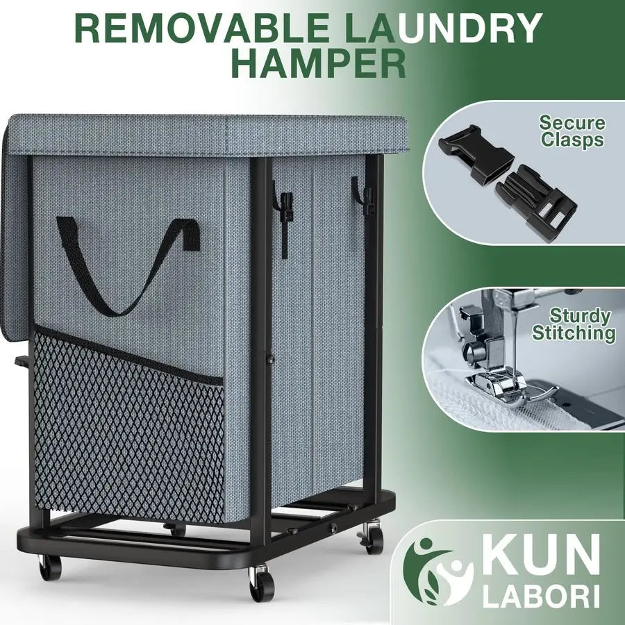 190L Extra Large Rolling Laundry Hamper with Wheels and Removable Laundry Bag