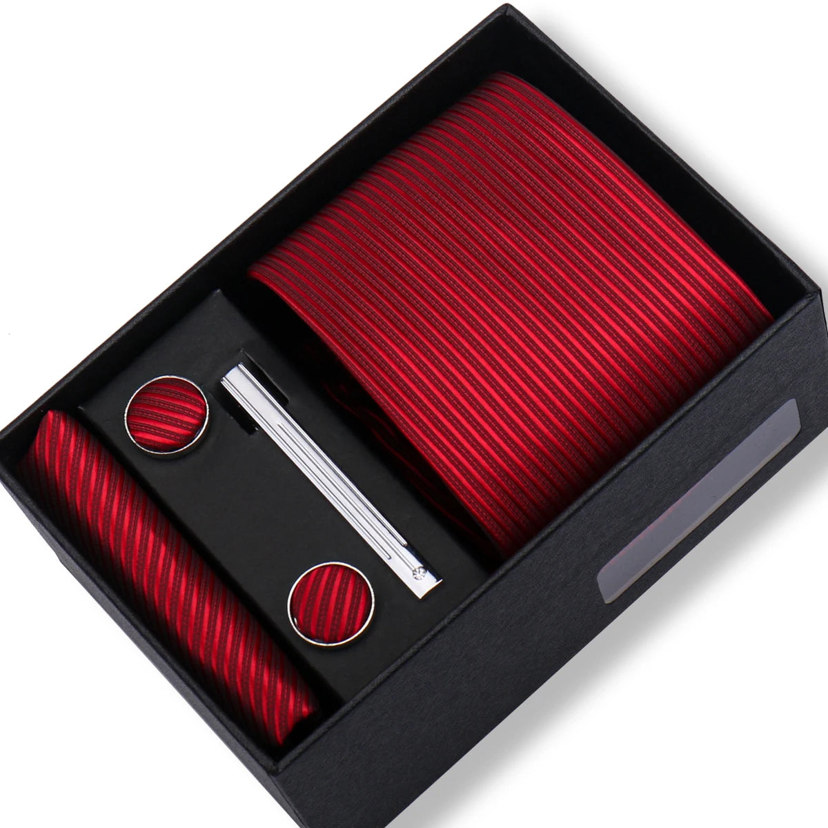 Tie Men With Box Top Quality Business Ties Hanky Cufflink Set Clips Green Necktie Corbatas For Men Wedding In Gift Box Gravatas