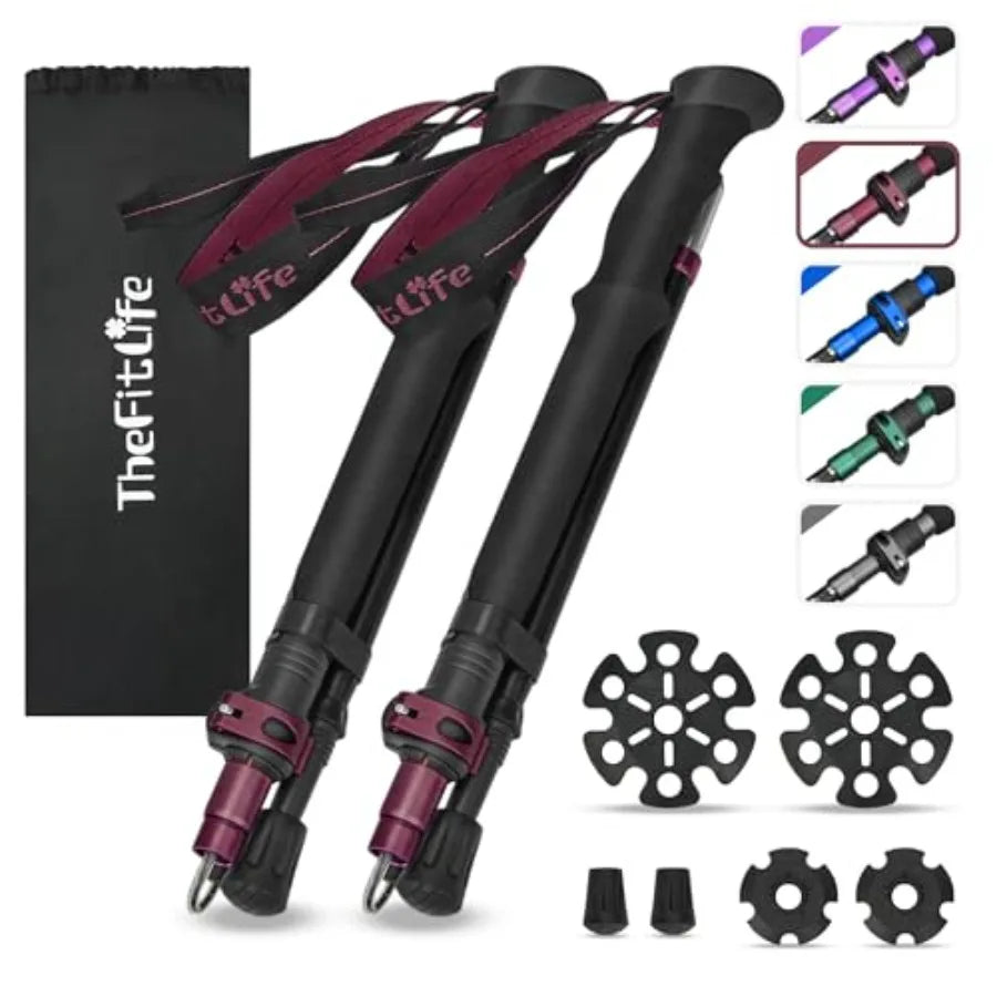 Collapsible Trekking Poles for Hiking .Lightweight Folding Walking Sticks for Men & Women