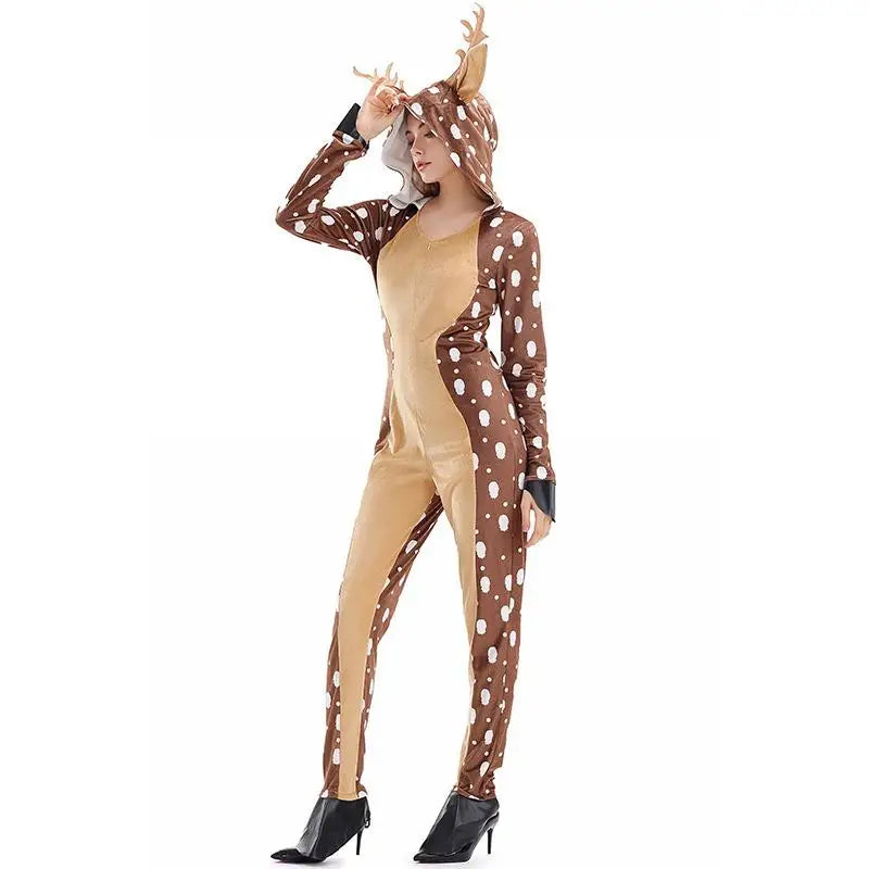 Reindeer Jumpsuit Adult Christmas Costume Onesie Hoodie