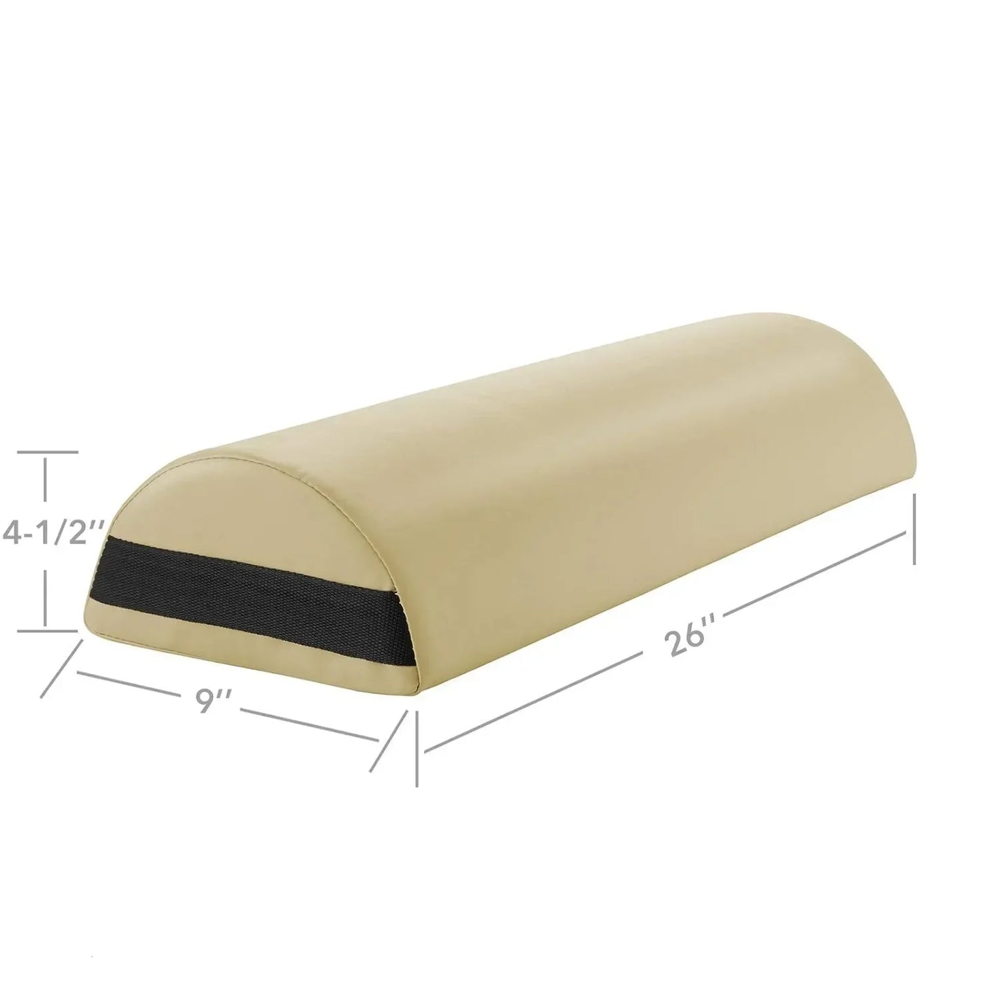 Jumbo Half Round Massage Table Bolster Pillow Pad Cream