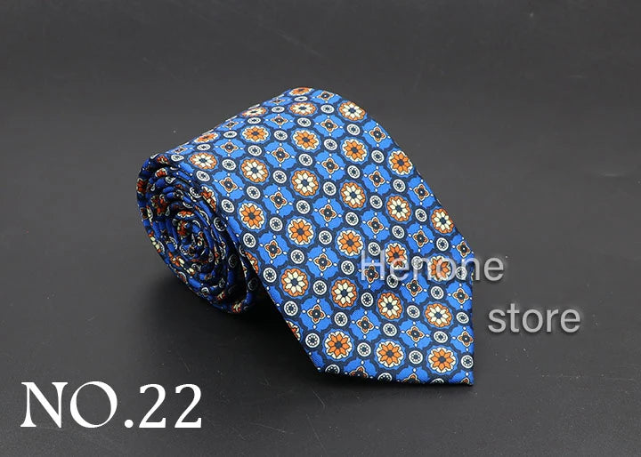 Luxury Floral & Paisley Men’s Silk Necktie .Wedding & Business Tie