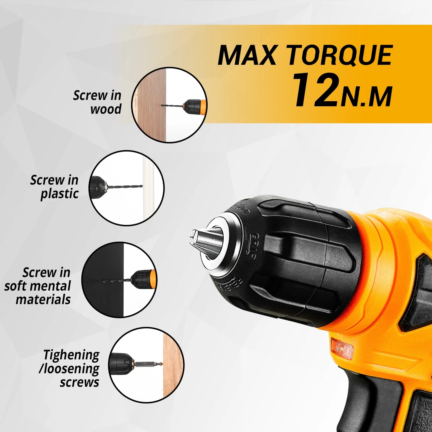 DEKO 126Pcs Power Tool Combo Kits with 8V Cordless Drill,10MM 3/8'' Keyless Chuck,Professional Home Household DIY Hand Tool Kits